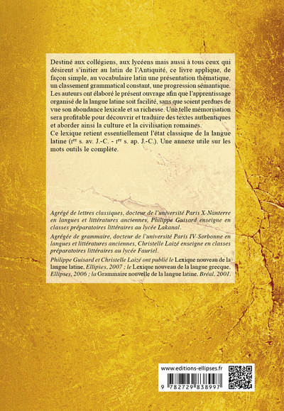 Lexique latin pour débuter (9782729838997-back-cover)