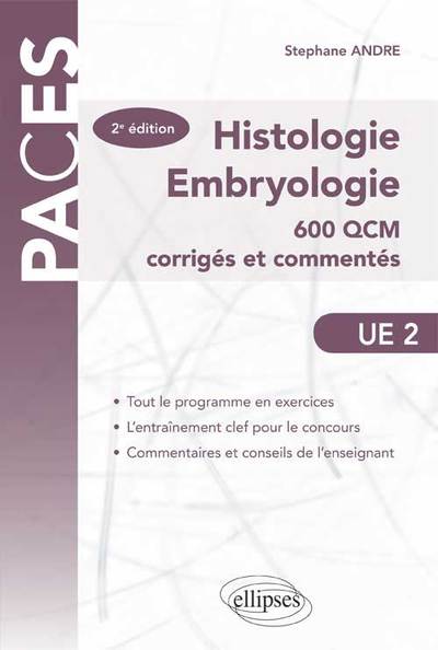 UE2 - Histologie-Embryologie. 600 QCM corrigés et commentés (9782729881320-front-cover)