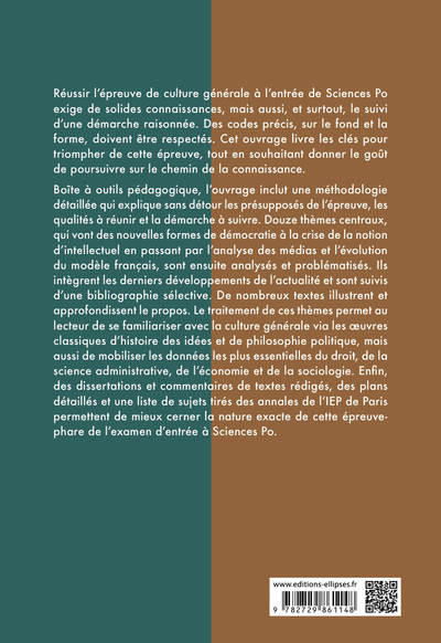 La culture générale à Sciences po (9782729861148-back-cover)