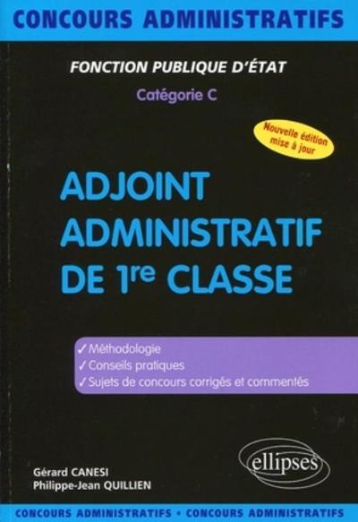 Adjoint Administratif de 1re classe - 3e édition (9782729850692-front-cover)