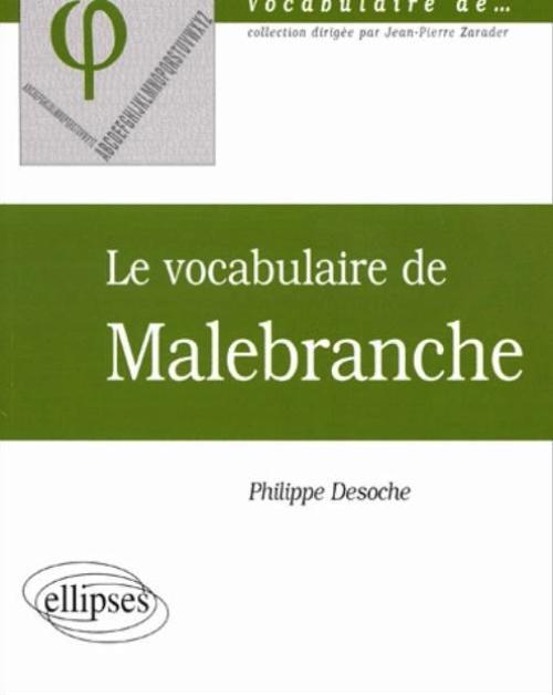vocabulaire de Malebranche (Le) (9782729805807-front-cover)