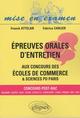 Épreuves orales d'entretien aux concours des écoles de commerce. Bac+0 (9782729853532-front-cover)