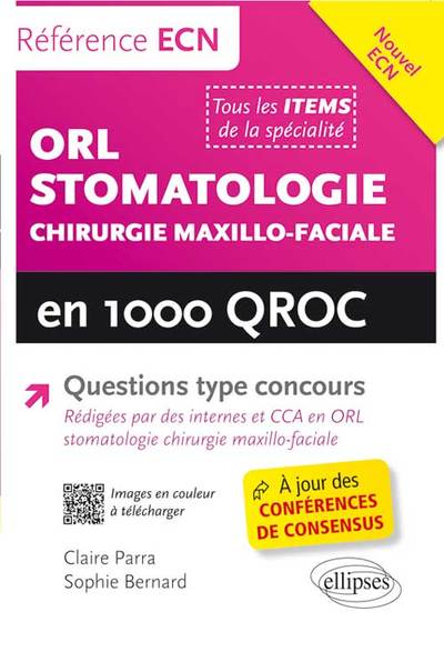ORL, stomatologie et chirurgie maxillo-faciale en 1000 QROC (9782729884208-front-cover)