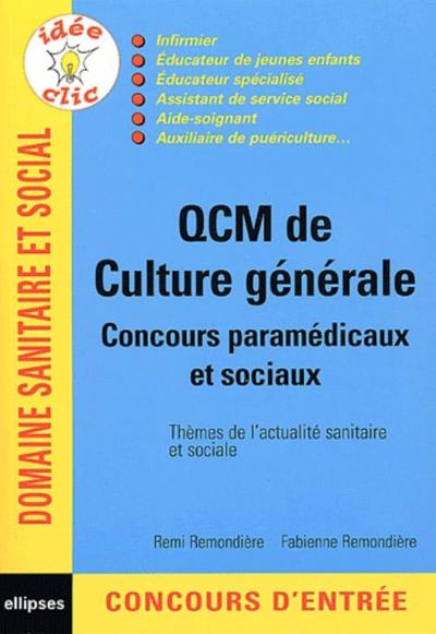 QCM de culture générale - Concours paramédicaux et sociaux (9782729815608-front-cover)
