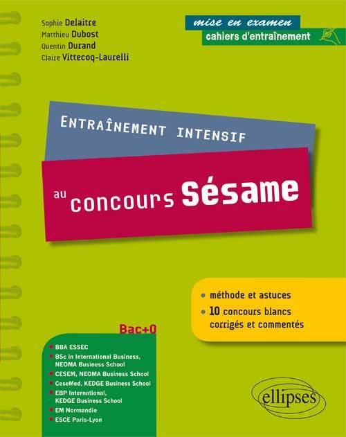 Entraînement intensif au concours Sésame (9782729884383-front-cover)