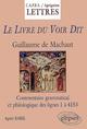 Machaut, Le Livre du Voir Dit - Commentaire grammatical et philologique (9782729807702-front-cover)