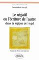 négatif ou l'écriture de l'autre dans la logique de Hegel (Le) (9782729849627-front-cover)