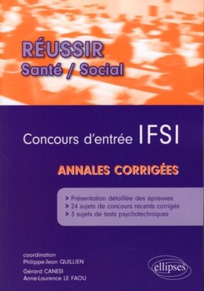 Concours d'entrée  IFSI - Annales corrigées (9782729839796-front-cover)
