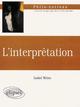 L'interprétation (9782729811846-front-cover)