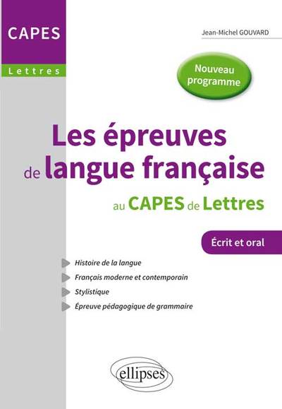 Les épreuves de langue française au Capes de lettres - Nouvelle épreuve (9782729882389-front-cover)
