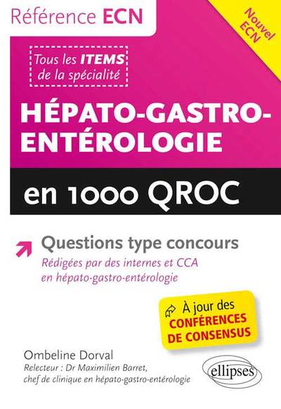 Hépato-Gastro-Entérologie en 1000 QROC (9782729886820-front-cover)