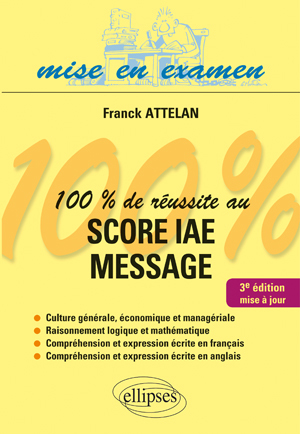 100% de réussite au score IAE - Message - 3e édition (9782729862961-front-cover)