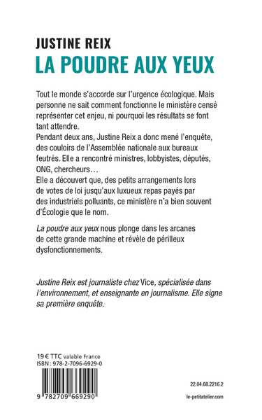 La poudre aux yeux, Enquête sur le ministère de l'écologie (9782709669290-back-cover)