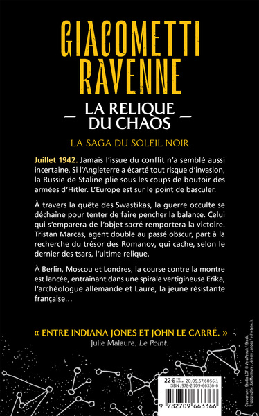 La Relique du Chaos, La Saga du Soleil noir, Tome 3 (9782709663366-back-cover)