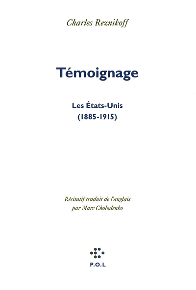 Témoignage, Les États-Unis (1885-1915) (9782846820967-front-cover)