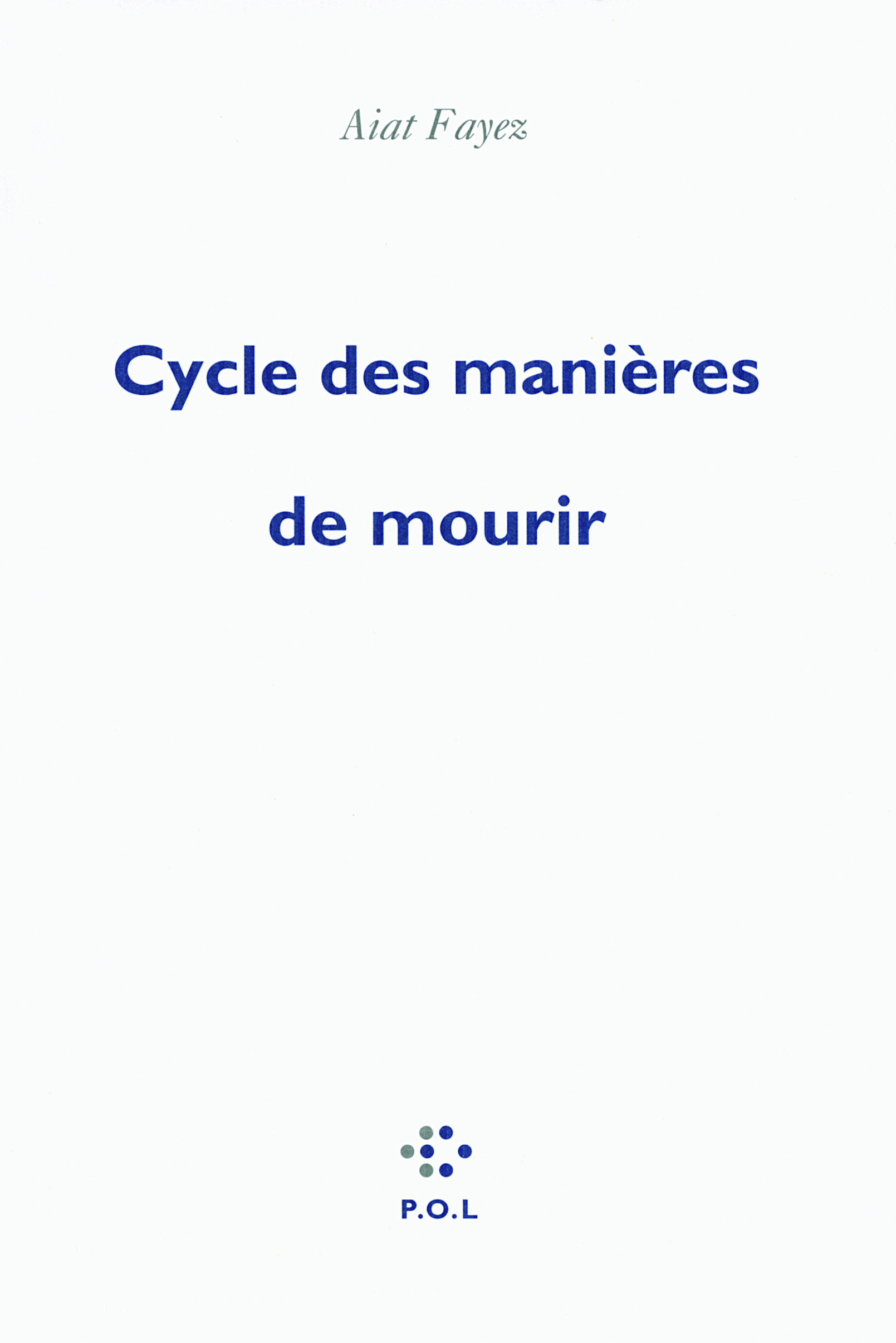 Cycle des manières de mourir (9782846822961-front-cover)