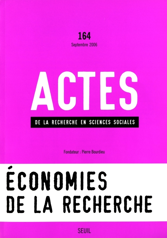 Actes de la recherche en sciences sociales, n°  164, Sauver la recherche? (9782020840286-front-cover)