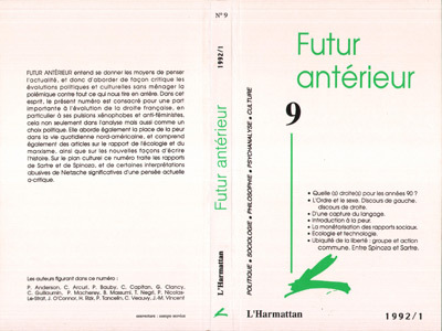 Futur Antérieur, Futur Antérieur 9 (9782738412492-front-cover)