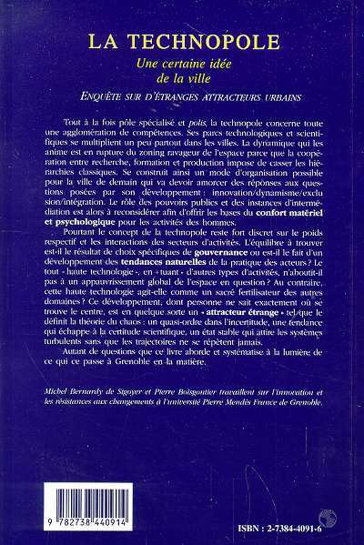 La technopole, Une certain idée de la ville (9782738440914-back-cover)