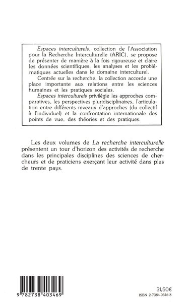 La recherche interculturelle, Tome 2 (9782738403469-back-cover)