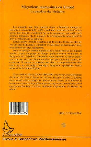 Migrations Marocaines en Europe, Le paradoxe des itinéraires (9782738468734-back-cover)
