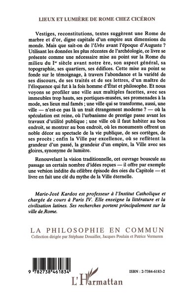 Lieux et lumière de Rome chez Ciceron (9782738461834-back-cover)