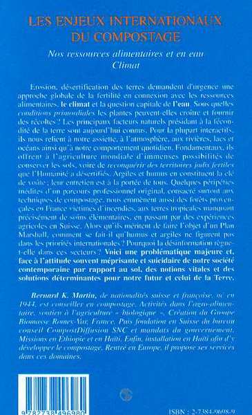 LES ENJEUX INTERNATIONAUX DU COMPOSTAGE, Nos ressources alimentaires et en eau. Climat (9782738496980-back-cover)