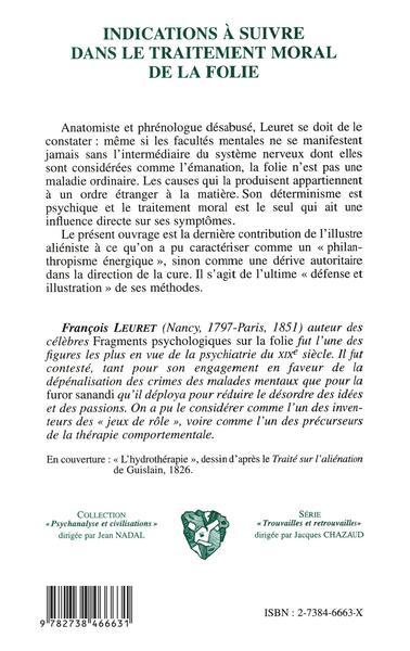 Indications à suivre dans le traitement moral de la folie (9782738466631-back-cover)