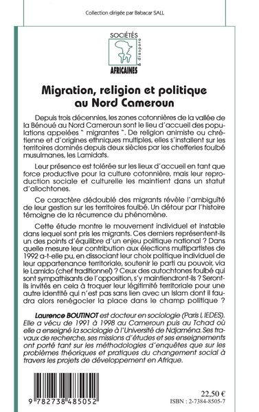 MIGRATION, RELIGION ET POLITIQUE AU NORD CAMEROUN (9782738485052-back-cover)