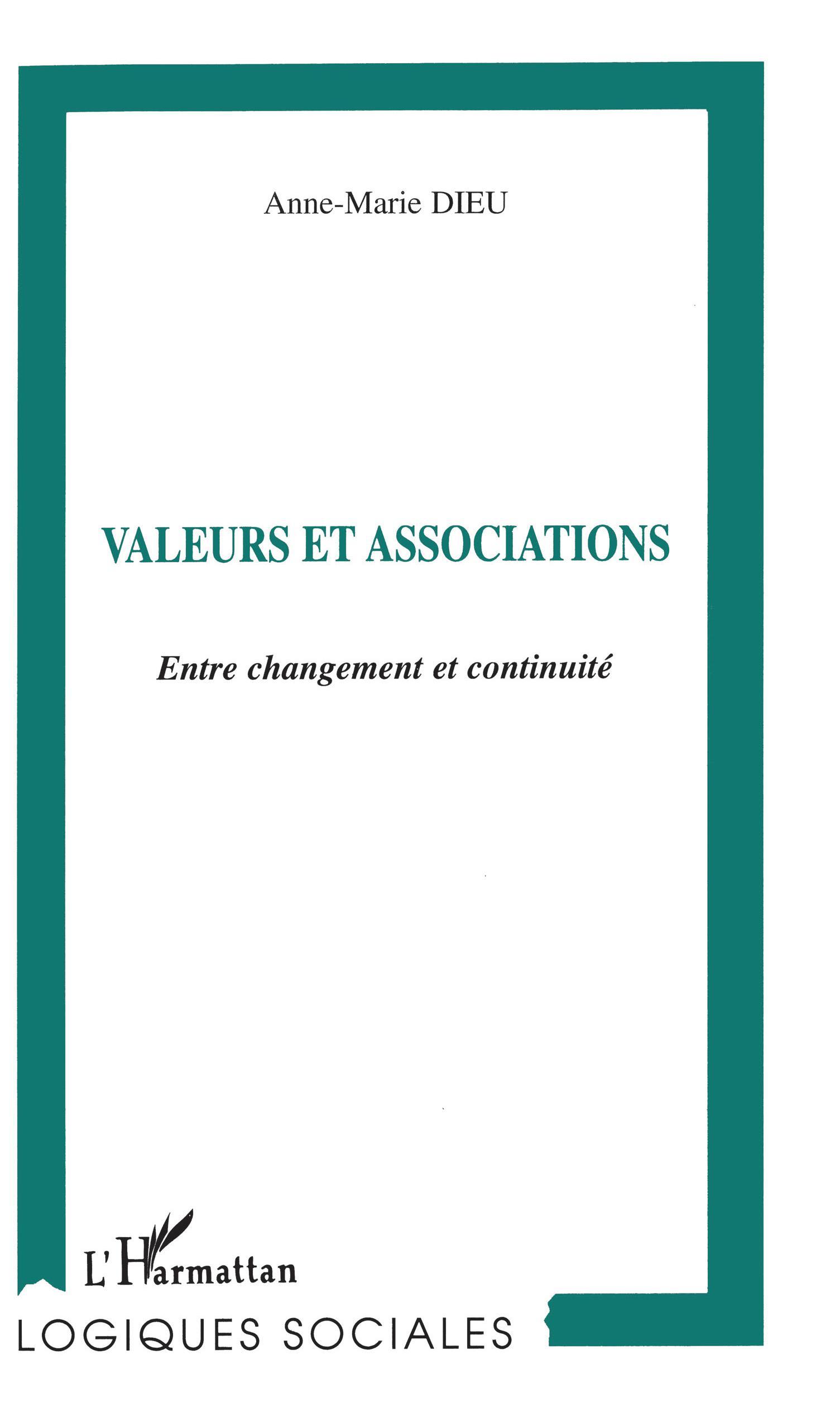 VALEURS ET ASSOCIATIONS, Entre changement et continuité (9782738481740-front-cover)