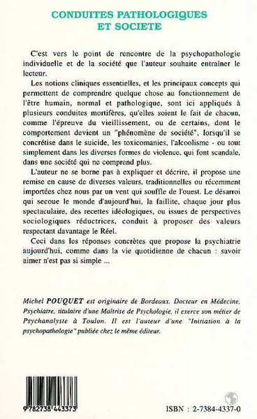 Conduites pathologiques et société (9782738443373-back-cover)