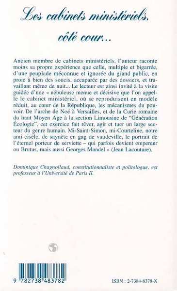 LES CABINETS MINISTERIELS, COTE COUR (9782738483782-back-cover)