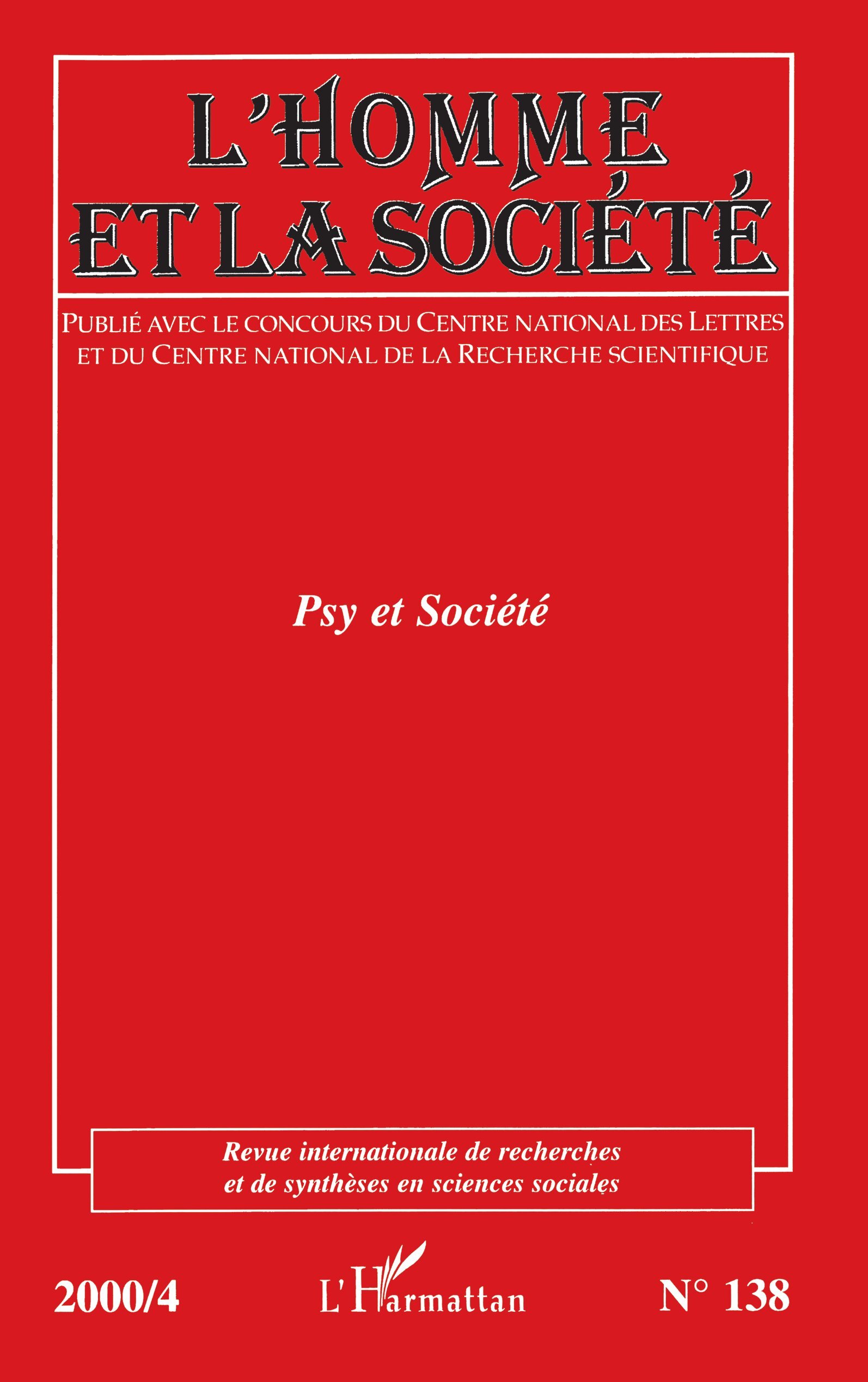 L'Homme et la Société, Psy et société (9782738499486-front-cover)