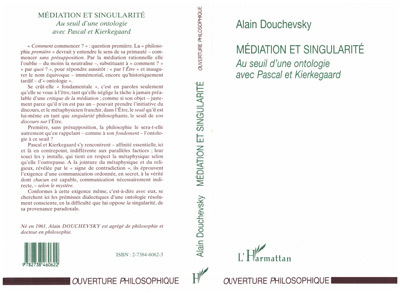 Médiation et Singularité, Au seuil d'une ontologie avec Pascal et Kierkegaard (9782738460622-front-cover)