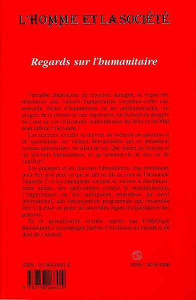 L'Homme et la Société, Regards sur l'humanitaire (9782738466419-back-cover)