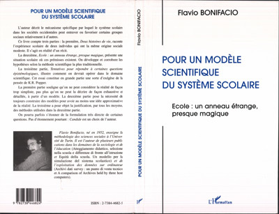 Pour un modèle scientifique du système scolaire, Ecole : un anneau étrange, presque magique (9782738446824-front-cover)