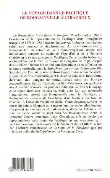 Le Voyage dans le Pacifique de Bougainville à Giraudoux (9782738470454-back-cover)