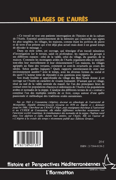 Villages de L'Aurès, archives de pierres (9782738401397-back-cover)