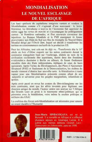MONDIALISATION, Le nouvel esclavage de l'Afrique (9782738493842-back-cover)