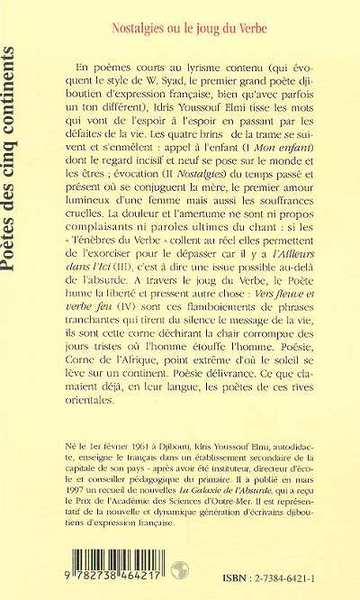 Nostalgies ou le Joug du Verbe, Poèmes (9782738464217-back-cover)