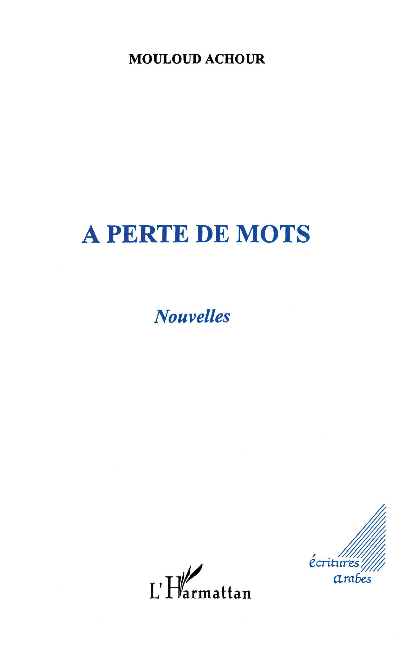 A perte de mots, Nouvelles (9782738448248-front-cover)