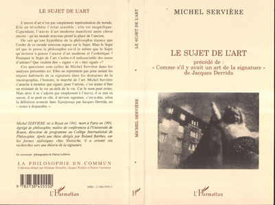 LE SUJET DE L'ART, Précédé de "Comme s'il y avait un art de la signature" de Jacques DERRIDA (9782738455550-front-cover)