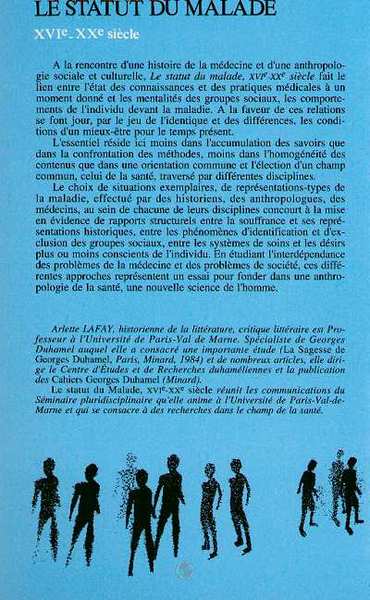 Le statut du malade, XVI-XXème siècles - Approches anthropologiques (9782738409393-back-cover)