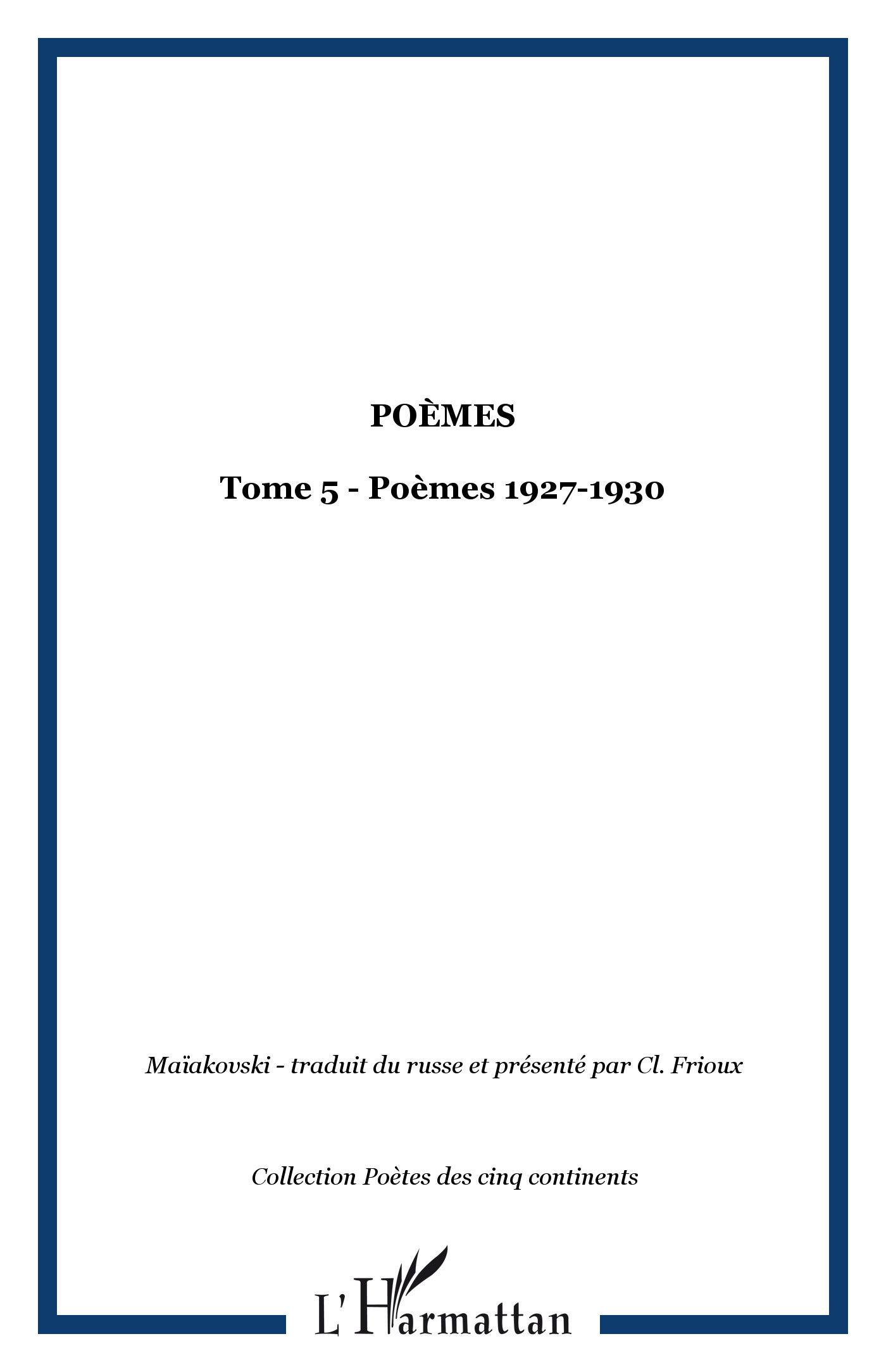 Poèmes, Tome 5 - Poèmes 1927-1930 (9782738494320-front-cover)