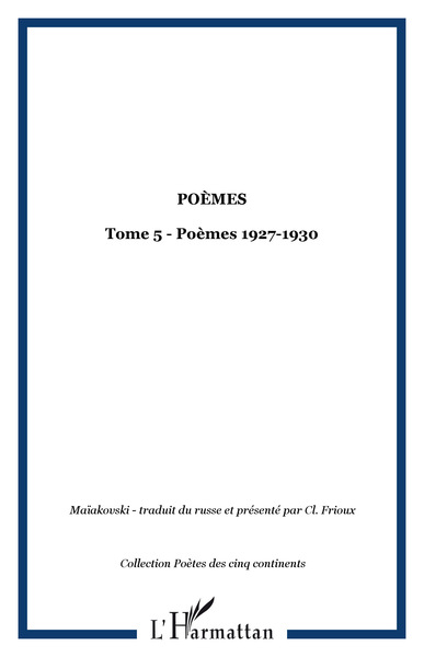 Poèmes, Tome 5 - Poèmes 1927-1930 (9782738494320-front-cover)