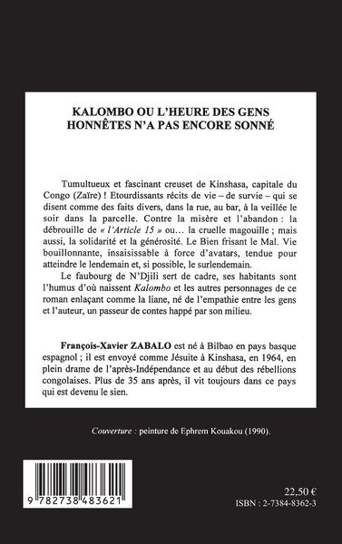 KALOMBO, Ou l'heure des gens honnêtes n'a pas sonné (9782738483621-back-cover)