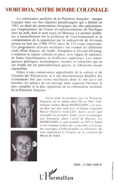 Mururoa, notre bombe coloniale, Histoire de la colonisation nucléaire de la Polynésie française (9782738418357-back-cover)