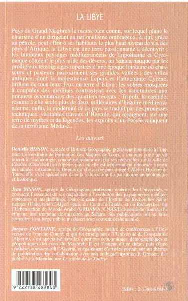 LA LIBYE, A la découverte d'un pays - Tome 2- Itinéraires (9782738483843-back-cover)