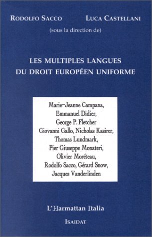 LES MULTIPLES LANGUES DU DROIT EUROPÉEN UNIFORME (9782738475961-front-cover)