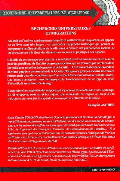 Centralité immigré - Le quartier de la Goutte d'Or - Dynamique d'un espace pluriethnique (9782738408297-back-cover)
